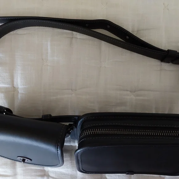Coach Black Leather Multi Belt Bag Set - Picture 2 of 13